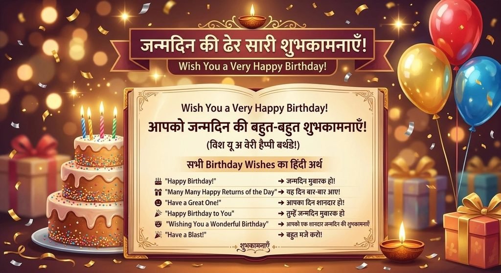 Wish You a Very Happy Birthday Meaning in Hindi