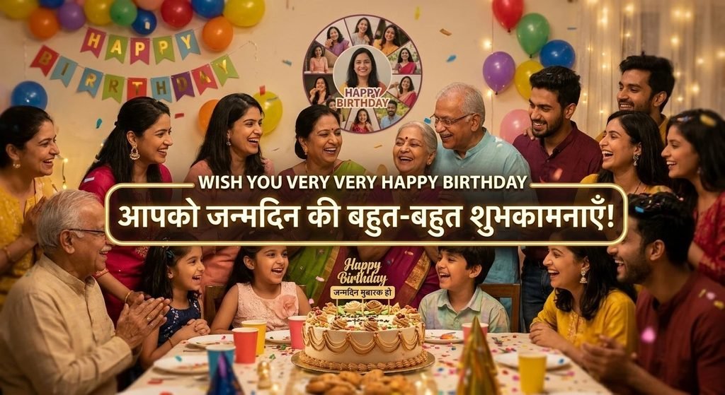 Wish you very very happy birthday translate in hindi